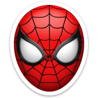Create a high-quality 3D emoji of Spider-Man's head, inspired by the classic comic style sticker