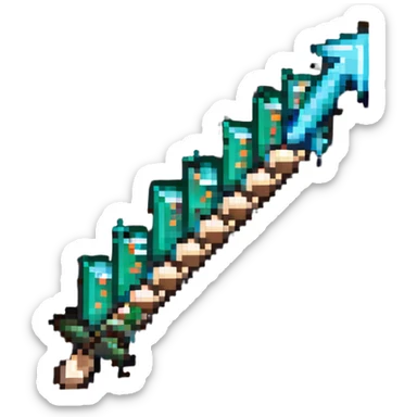 investment concept with upward arrow and money, with a different background sticker