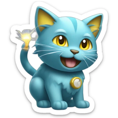 gallant electrical discharge emit electricity cartoon cat like pokemon sticker