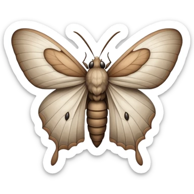 White and brownish-grey dusty moth sticker