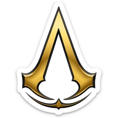 Assassin creend logo emoji in gold and black shaddow  sticker