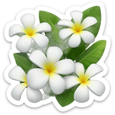 white tahitian tiare flower sticker