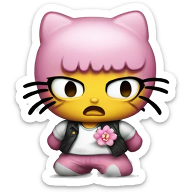 Hello kitty angry sticker