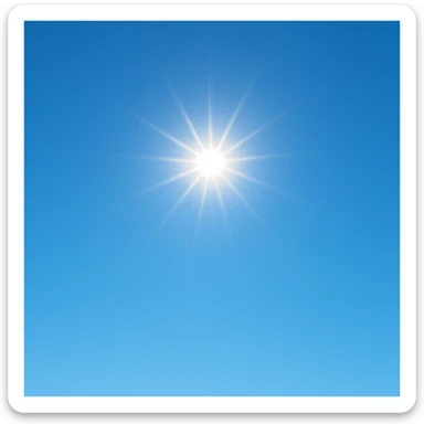 Sunny day with bright sun and clear sky. sticker