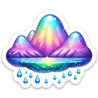 Iridescent big giant glistening glossy sparkly shiny glittery scenery  sticker