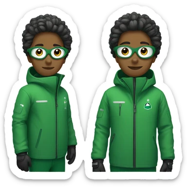 snowboarder with green jacket sticker