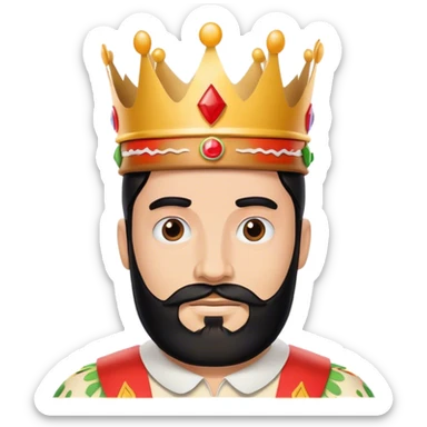 bald guy with black beard and a burger king paper crown sticker