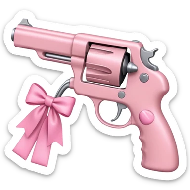 pink gun with pink bow on it  sticker