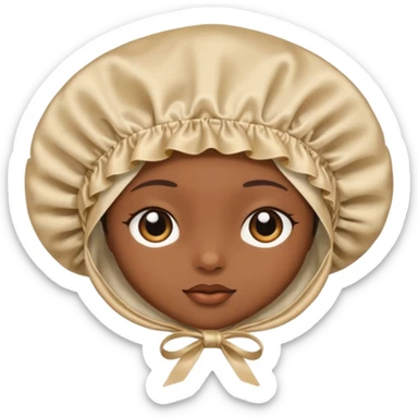  Silk sleep Bonnet emoji brown skin  sticker