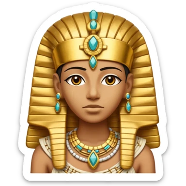 Mummy Pharaoh: Bandaged body with golden headdress and jeweled amulet.
 sticker