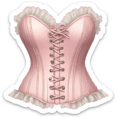 vintage rococo light pink corset with lace and frills  sticker