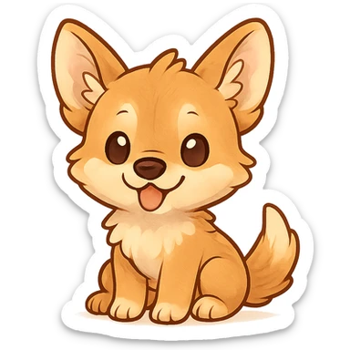 baby coyote sticker