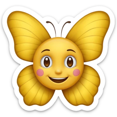 Emoji sourire avec un nœud papillon dans les cheveux sticker