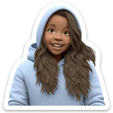 smiling girl in hoodie sticker