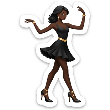 dancing silhouette with high heels sticker