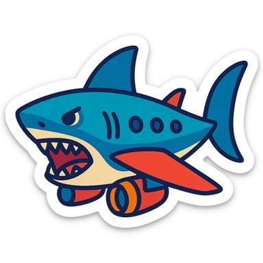 shark-airplane hybrid sticker