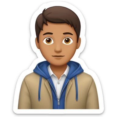 man, shot from the center of the chest, but wearing clothes sticker