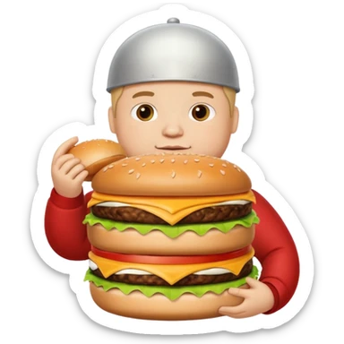 Fat Boy with burger tower sticker