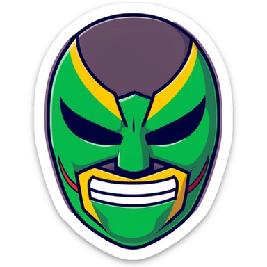 sinister luchador mask with evil expression sticker