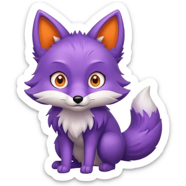 Purple colored fox sticker