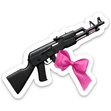 All black Ak47 with big pink bow on it  sticker