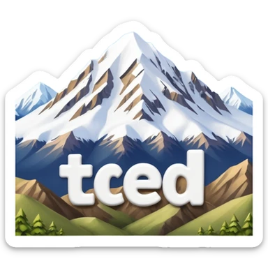 make me a emoji that has the name ted writen inside of a mountain range in new zealand and have the words nz writen under neath sticker