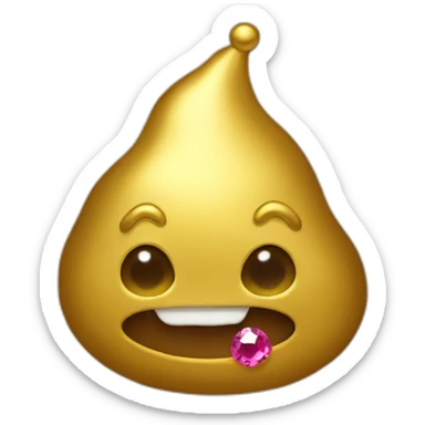 Gold poo with gems sticker