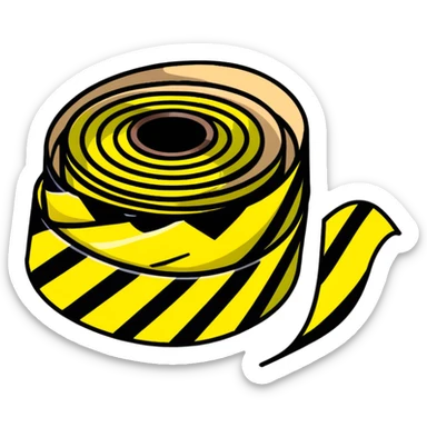 caution tape roll sticker