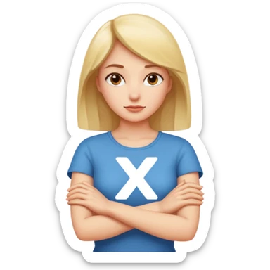 Woman Gesturing No, A woman with arms crossed forming an 'X' sticker
