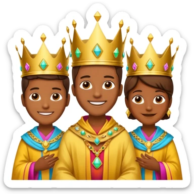 Un emoji de los tres reyes magos juntos sticker