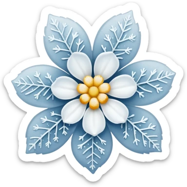 A tiny winter bloom dusted lightly with frost crystals. sticker