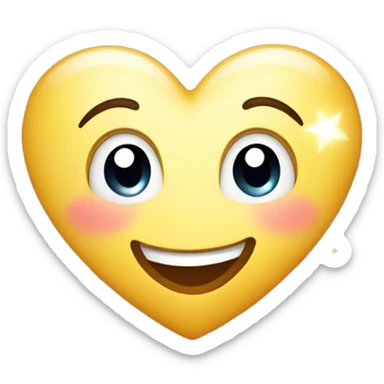 A heart with sparkling eyes, surrounded by shimmering stars and a soft glow.

 sticker