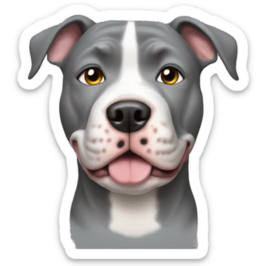 Gray pitbull dog sticker
