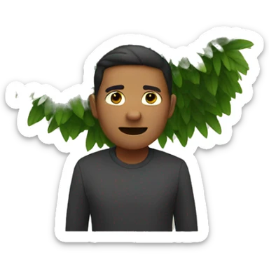 person hiding behind bush  sticker