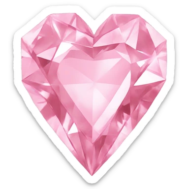 Pink diamond heart  sticker