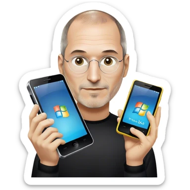 stevejobs holding windows pho sticker
