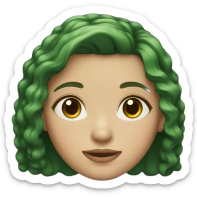 girl with light skin and short dark red hair and green eyes  sticker