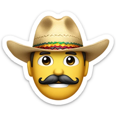 emoji carita con bigote ysombrero votiao sticker