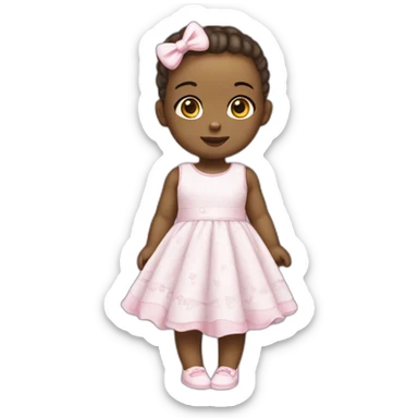 White baby with dress Hello Kitty sticker