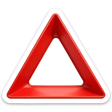 hollow triangle mold red color sticker