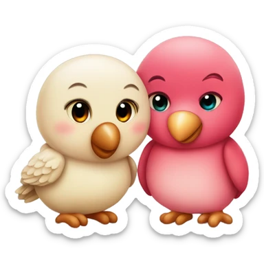 Love couple teddy bear and lovebird sticker