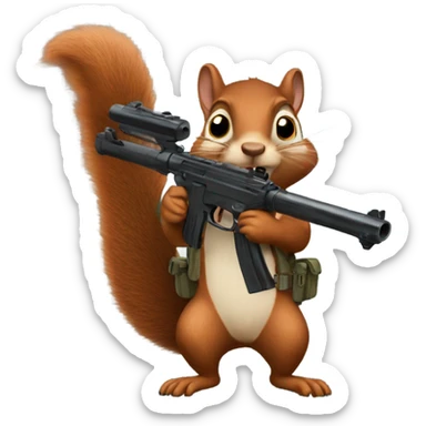 Squirrel with gun sticker