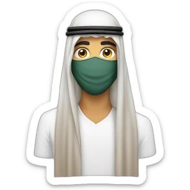 A arab with a mask sticker