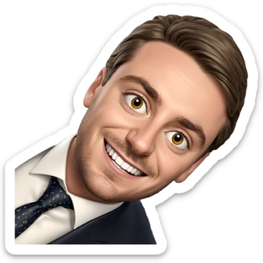 smiling boy in formal attire sticker