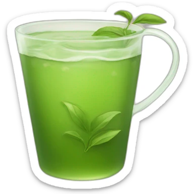 a cup of green tea sticker
