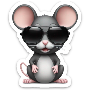 mice with dark non seethe sunglasses sticker