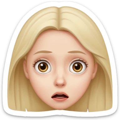 A realistic waist-up portrait of a frightened woman sticker