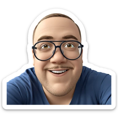 smiling boy with glasses portrait sticker