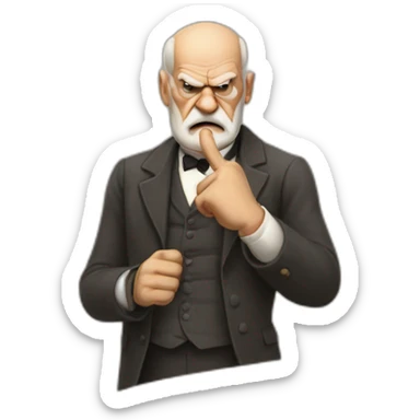 Angry thumb down Sigmund Freud sticker