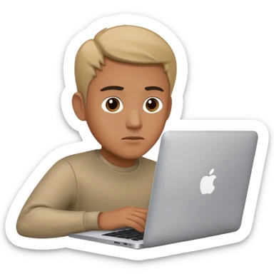 a man behind mackbook sticker